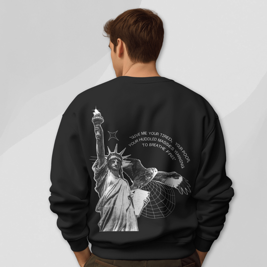 black sweatshirt for men back print