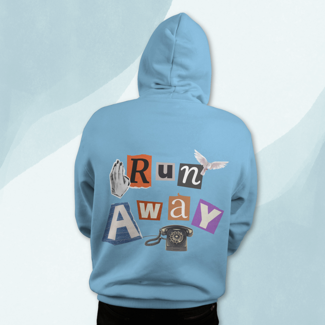 blue hoodie for men back print