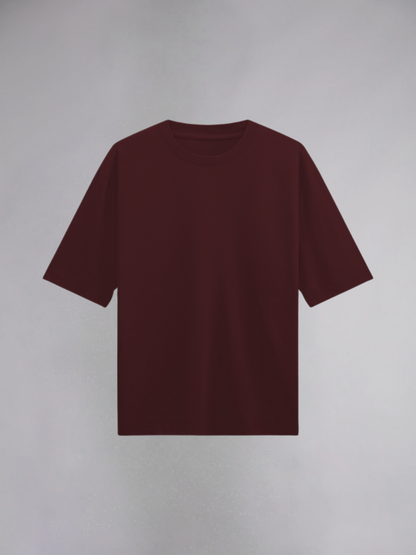 Maroon Half Sleeves Oversized T-Shirt