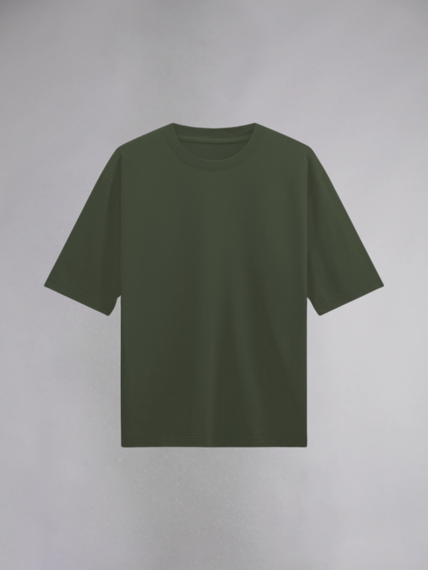 Olive Green Solid Half Sleeves Oversized T-Shirt