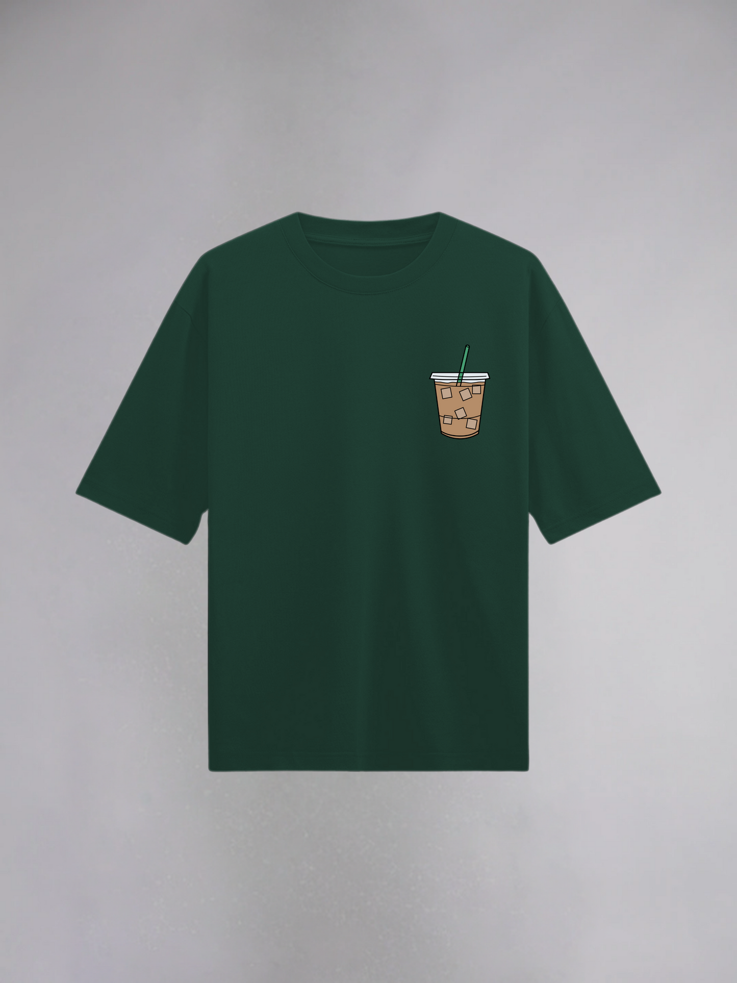 Coffee Mug : Bottle Green Half Sleeves Oversized T-Shirt