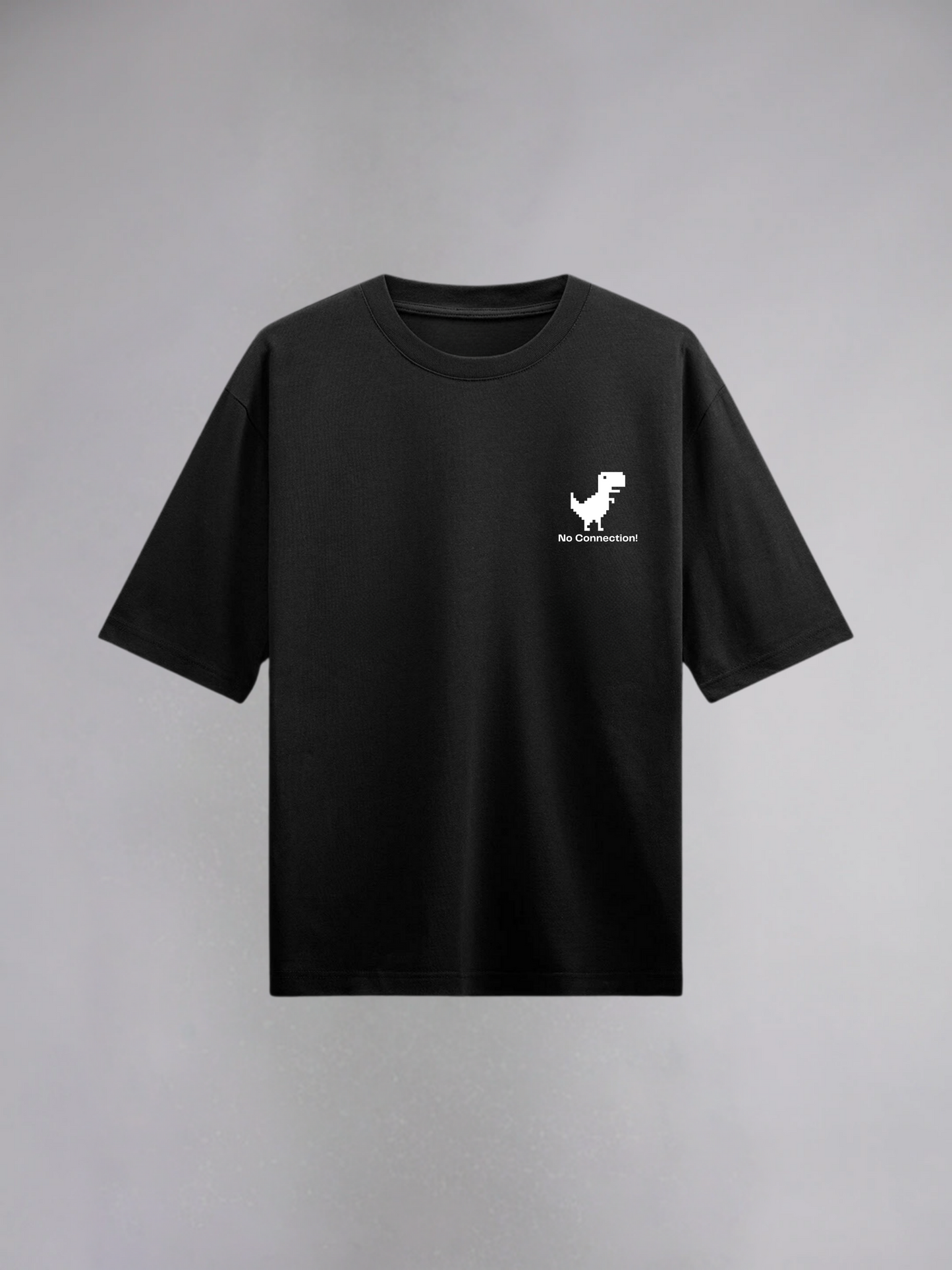 No Connection : Black Half Sleeves Oversized T-Shirt