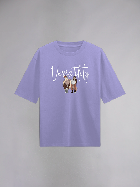 Versatility : Lavender Half Sleeves Oversized T-Shirt