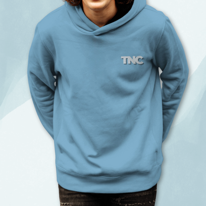 blue hoodie for men front print