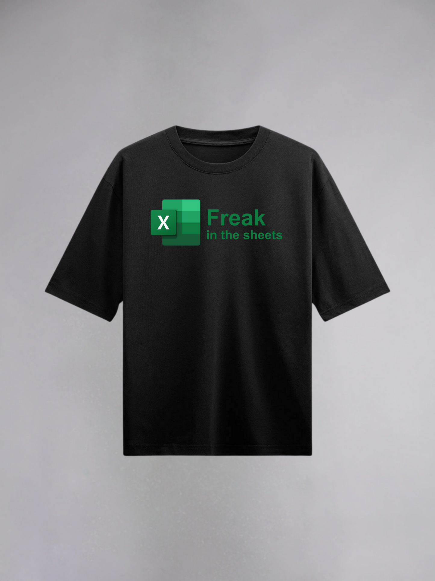 Freak in the sheets : Black Half Sleeves Oversized T-Shirt