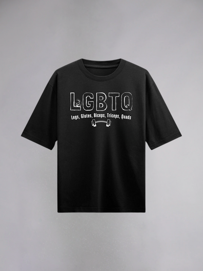 LGBTQ : Black Half Sleeves Oversized T-Shirt