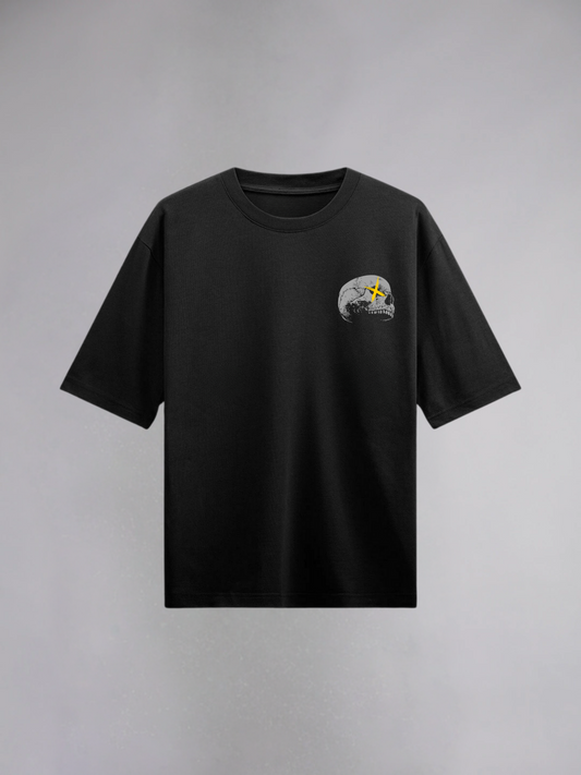 Outlaws : Black Half Sleeves Oversized T-Shirt