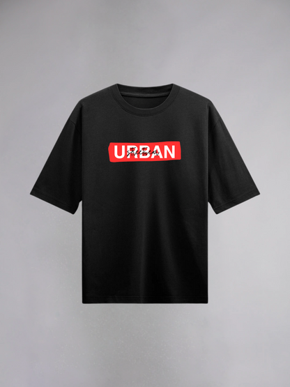 Urban : Black Half Sleeves Oversized T-Shirt