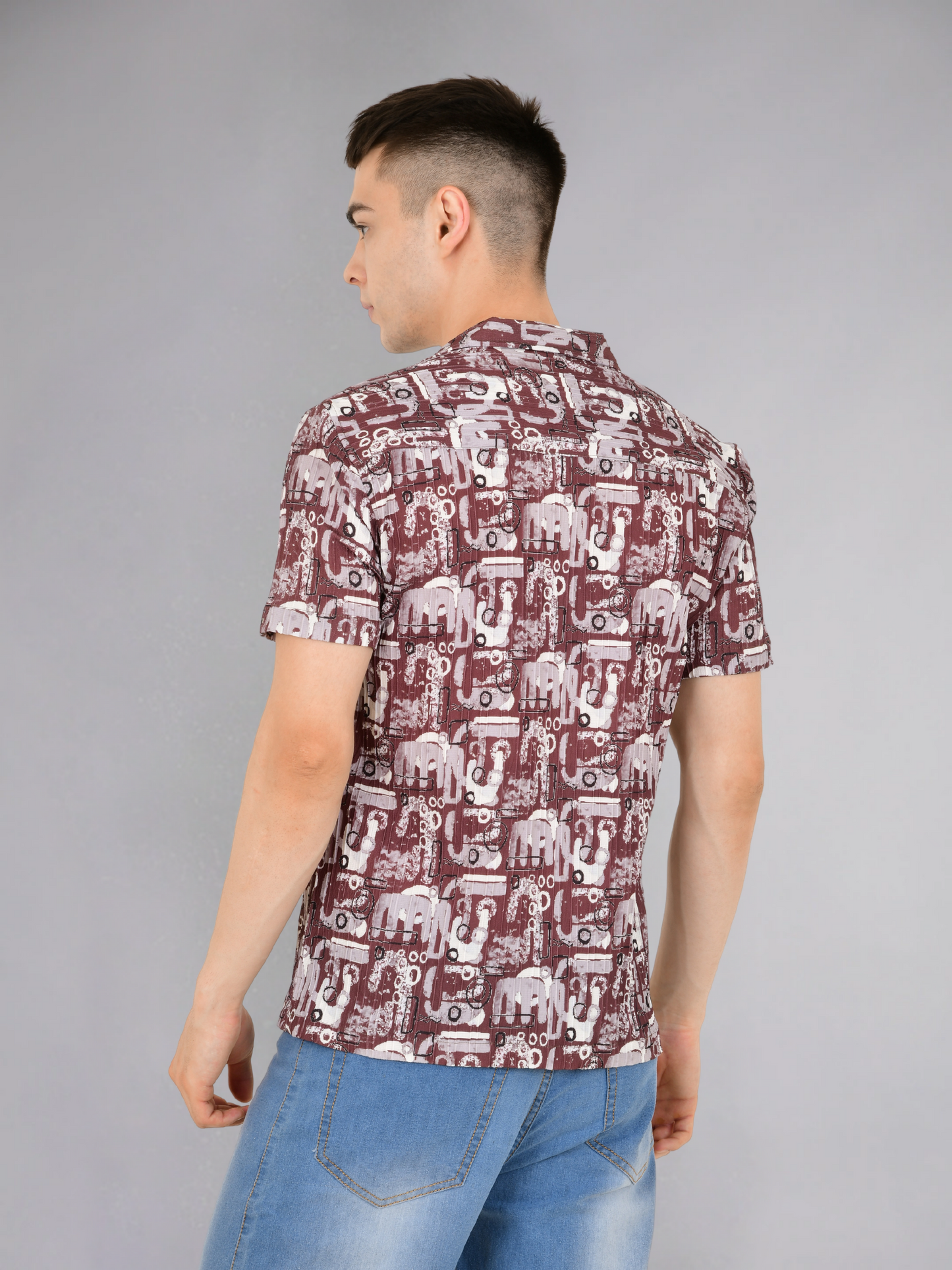 Woody Brown Popcorn Shirt - Back View