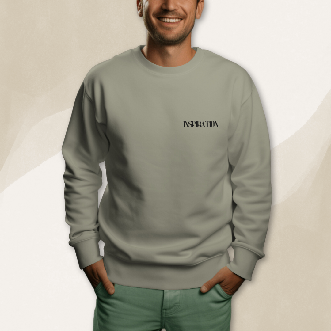 beige sweatshirt for men front print