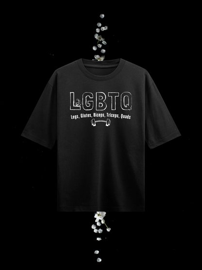 LGBTQ : Black Half Sleeves Oversized T-Shirt