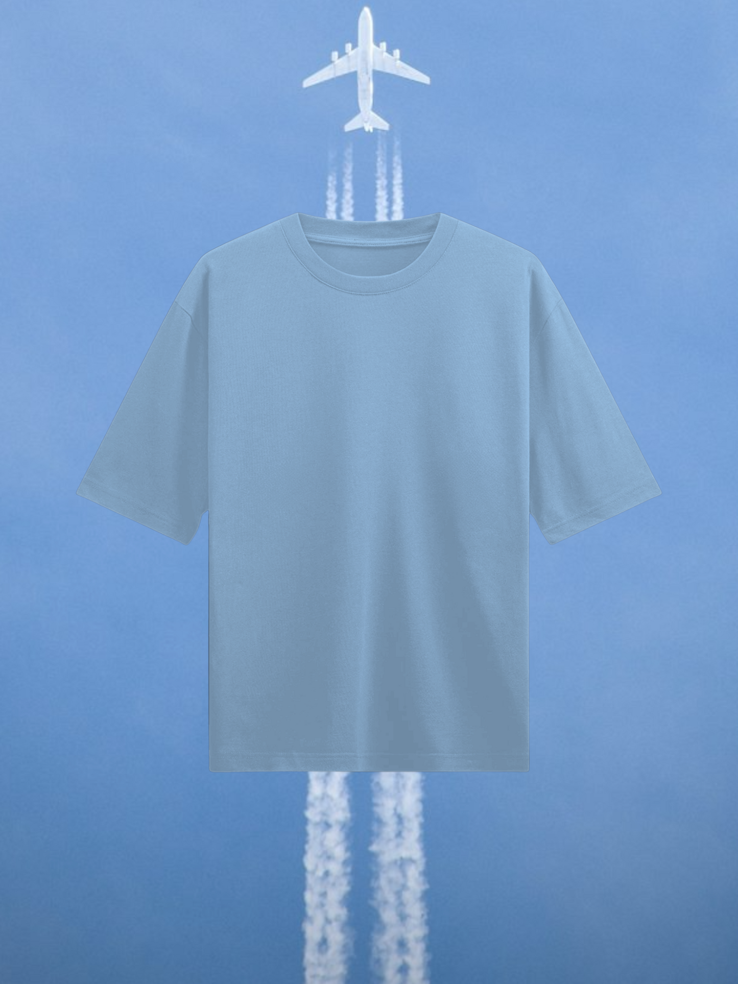 Baby Blue Half Sleeves Oversized T-Shirt