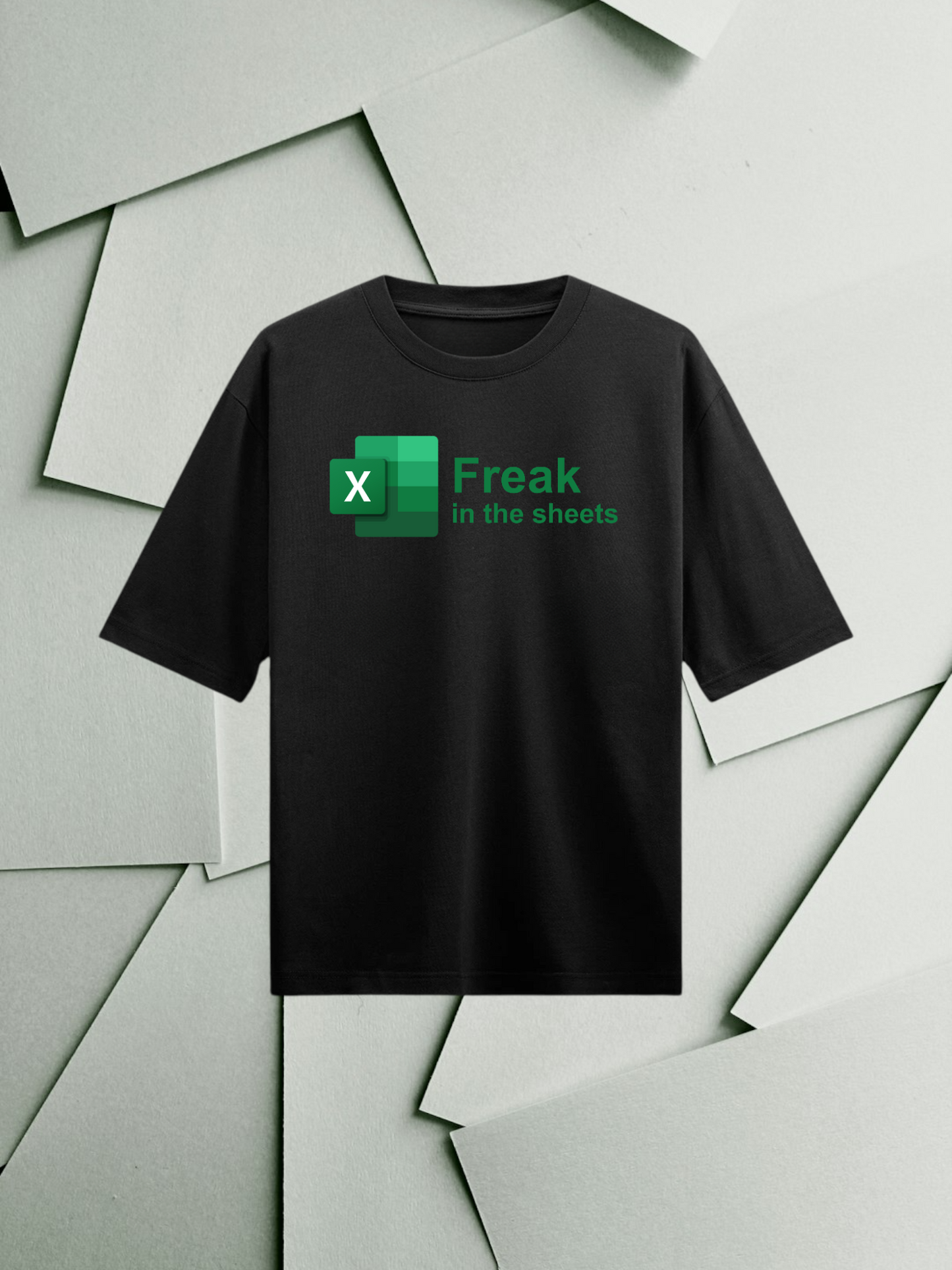 Freak in the sheets : Black Half Sleeves Oversized T-Shirt