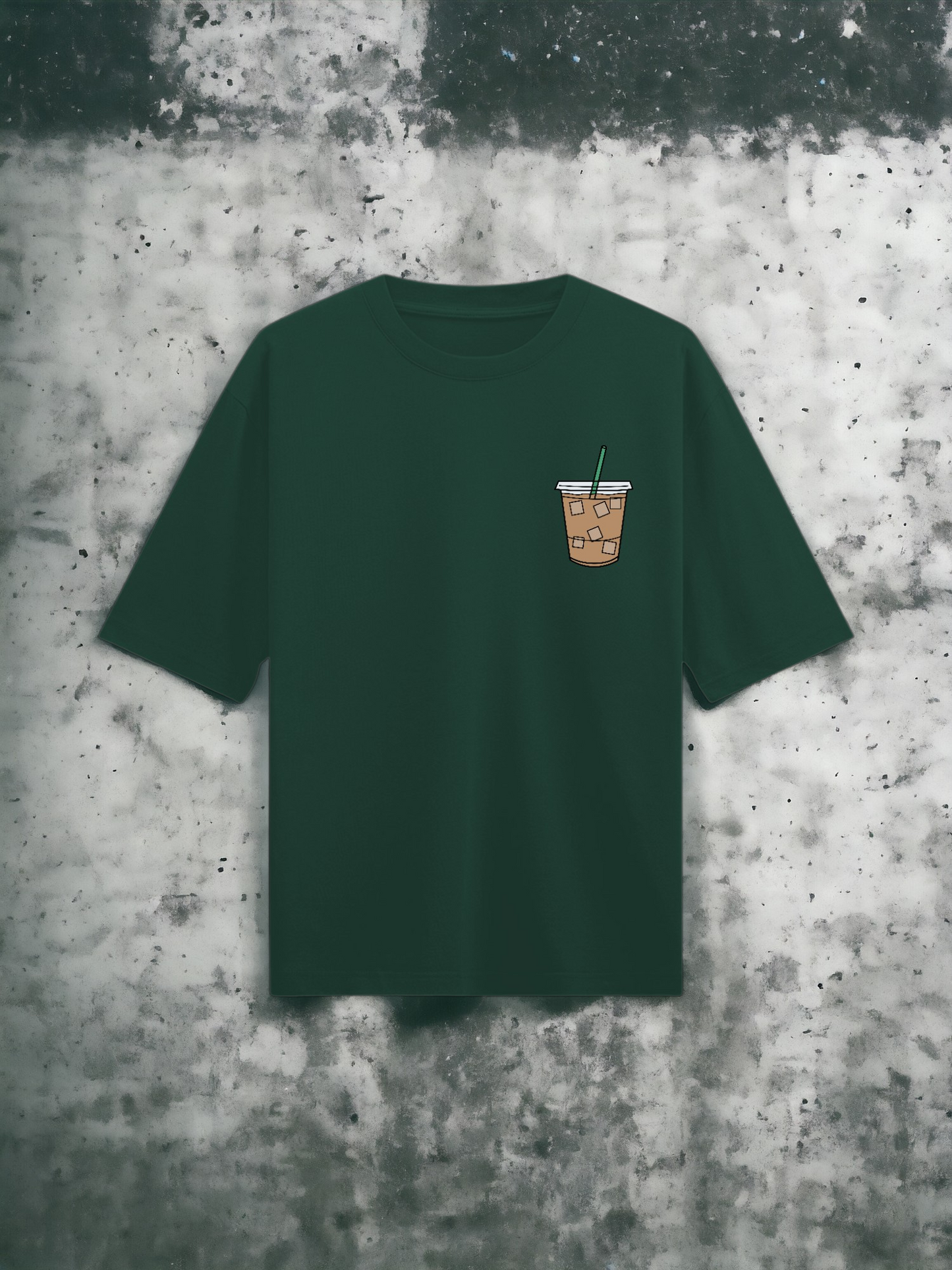 Coffee Mug : Bottle Green Half Sleeves Oversized T-Shirt