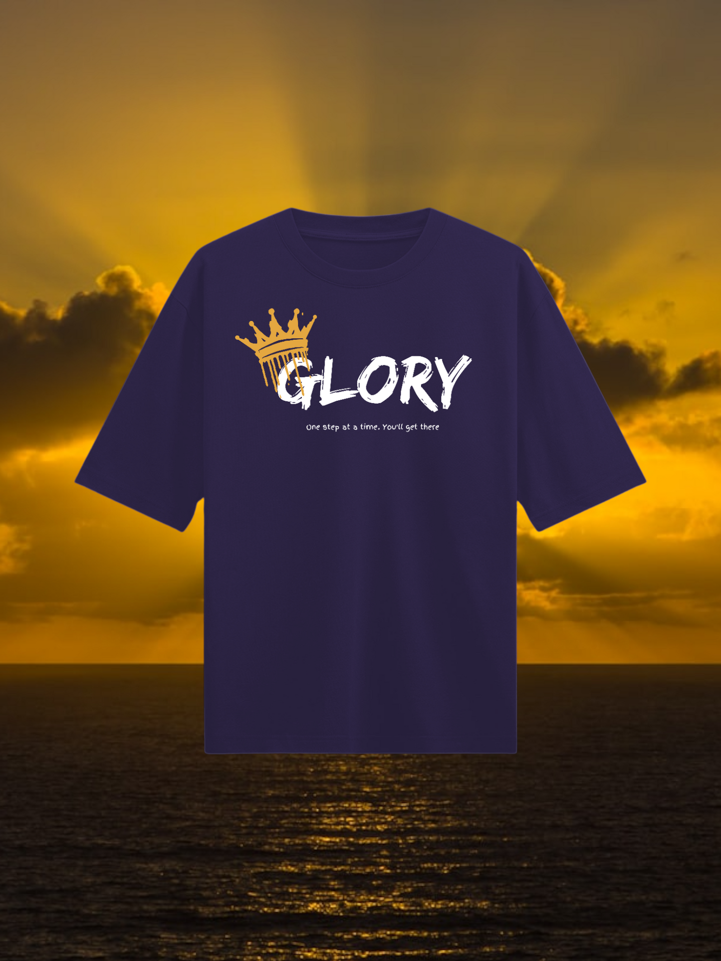 Glory : Purple Half Sleeves Oversized T-Shirt