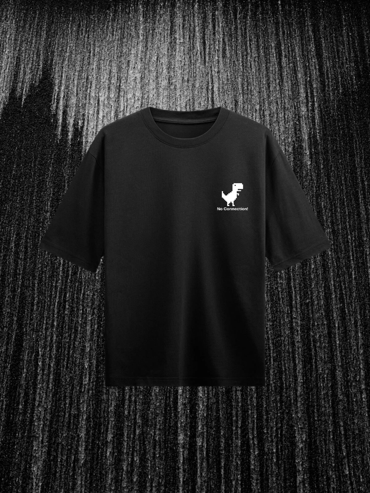 No Connection : Black Half Sleeves Oversized T-Shirt