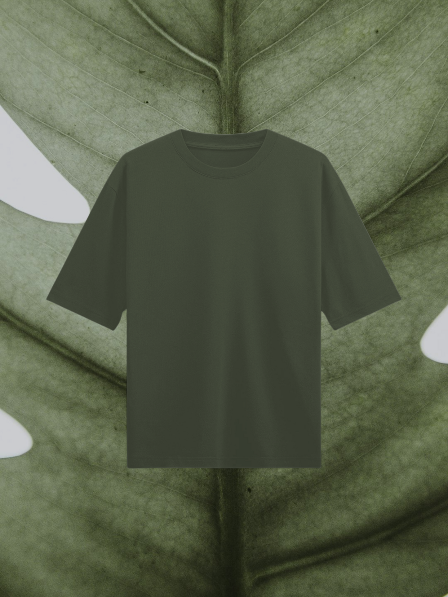 Olive Green Solid Half Sleeves Oversized T-Shirt