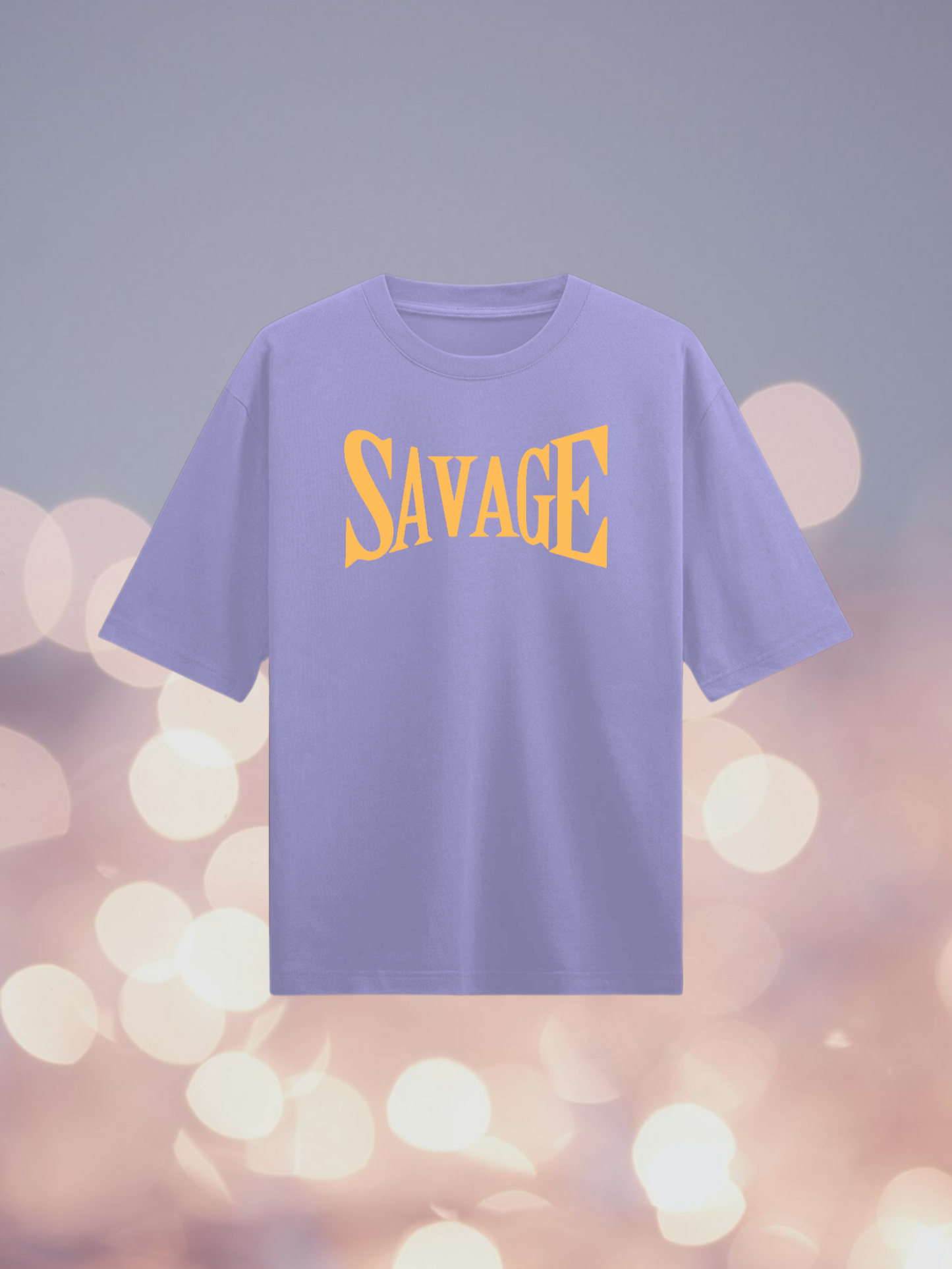 Savage : Lavender Half Sleeves Oversized T-Shirt